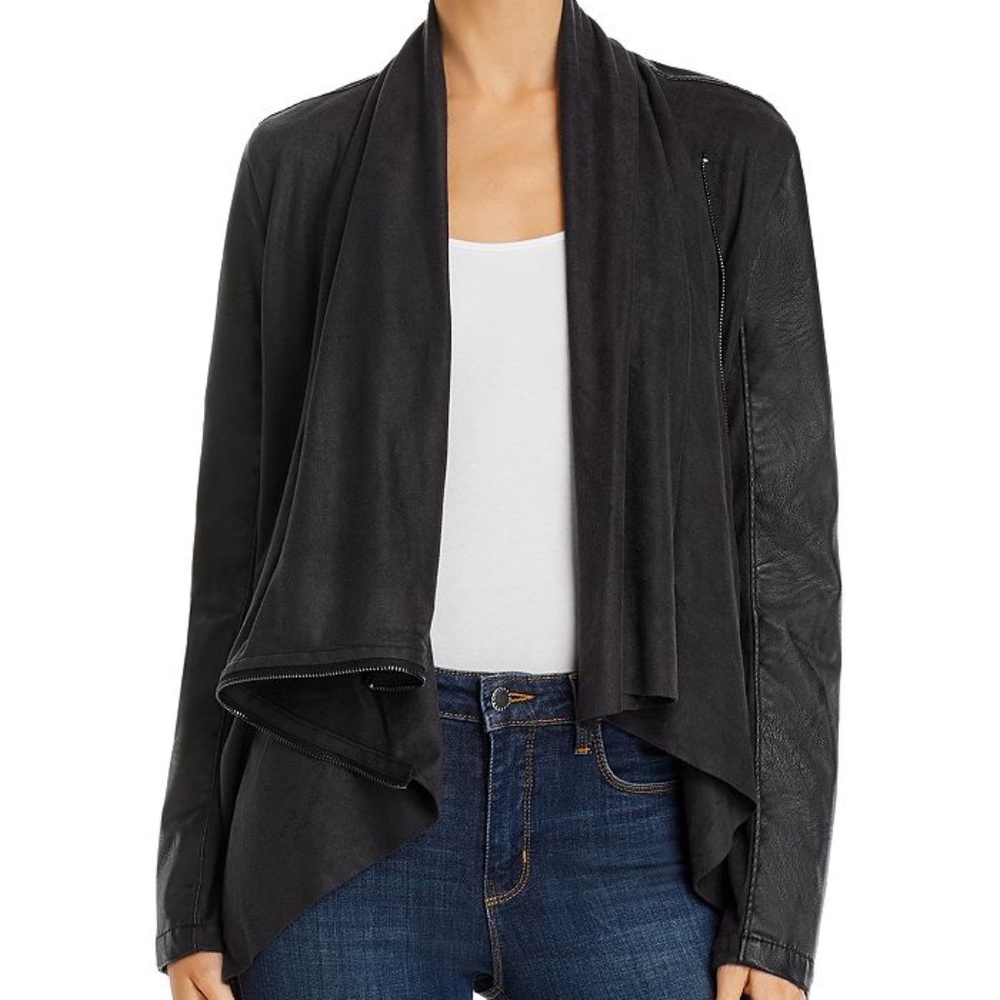 NWT Blank NYC Mixed Media Drape Jacket
